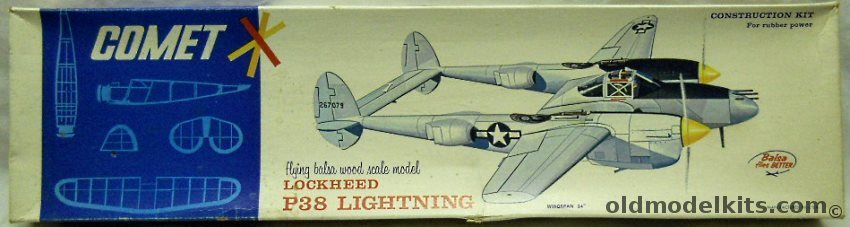 Comet Lockheed P-38 Lightning - 34 inch Wingspan Flying Model, 3504-300 plastic model kit